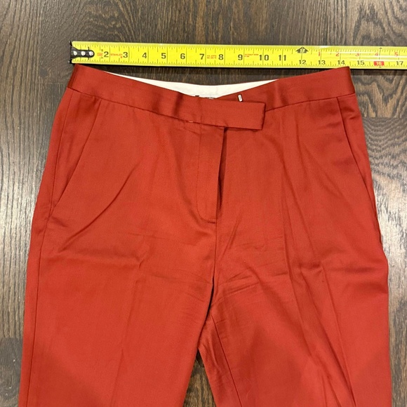 Alexander Wang Pants Slim Fit M Flat Front Slacks Rust Brick Red 26" Inseam - Picture 6 of 12